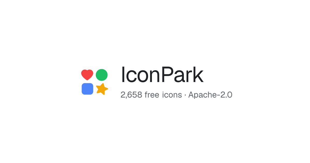 IconPark icons — 2,658 free icons (Apache-2.0) · IconsDB